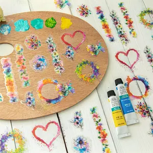 20 Sheets Pet Material Sticker Pack, Watercolor Montage Series, Watercolor Theme, Handmade Journal Supplies, Scrapbook Materials, Bottle Decoration Stickers