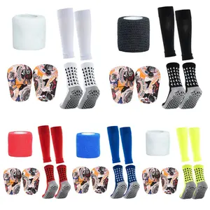 Football Shin Guards Set, 1 Set Non-slip Football Socks with Shin Guards & Shin Guards Sleeves & Shin Guards Straps, Football Accessories for Men & Women