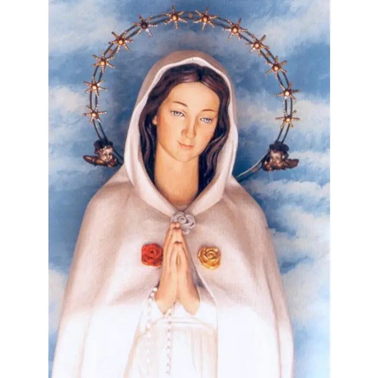 Maria Rosa Mystica devotional rosary with 7 mm Plastic Beads