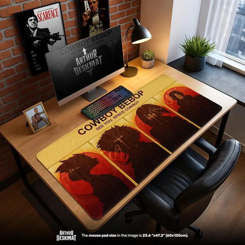 Cowboy Bebop See You Space Deskmat, Retro Anime Gaming Pad, Anime Fan Gift