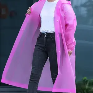 Women's Durable Eva Raincoat, 1 Count Windproof & Waterproof Raincoat with Sealed Edge Protection, Quick Adjust Drawstring Raincoat for Biking & Outdoor Adventures