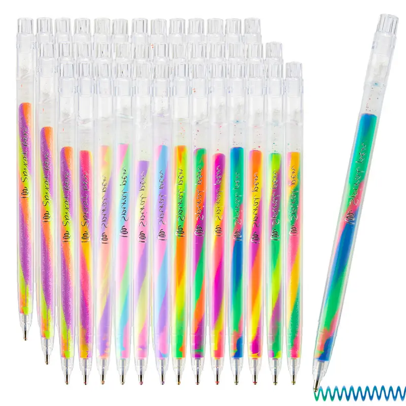 6/18Pcs Mixing of 3 Colors Rainbow Gel Pens Color Changing Ballpoint Pen Glitter Markers Glitter Pen Set Doodle Drawing Pen for Adults Coloring Books Drawing Doodling Scrapbooking Notes,Artist Illustrating
