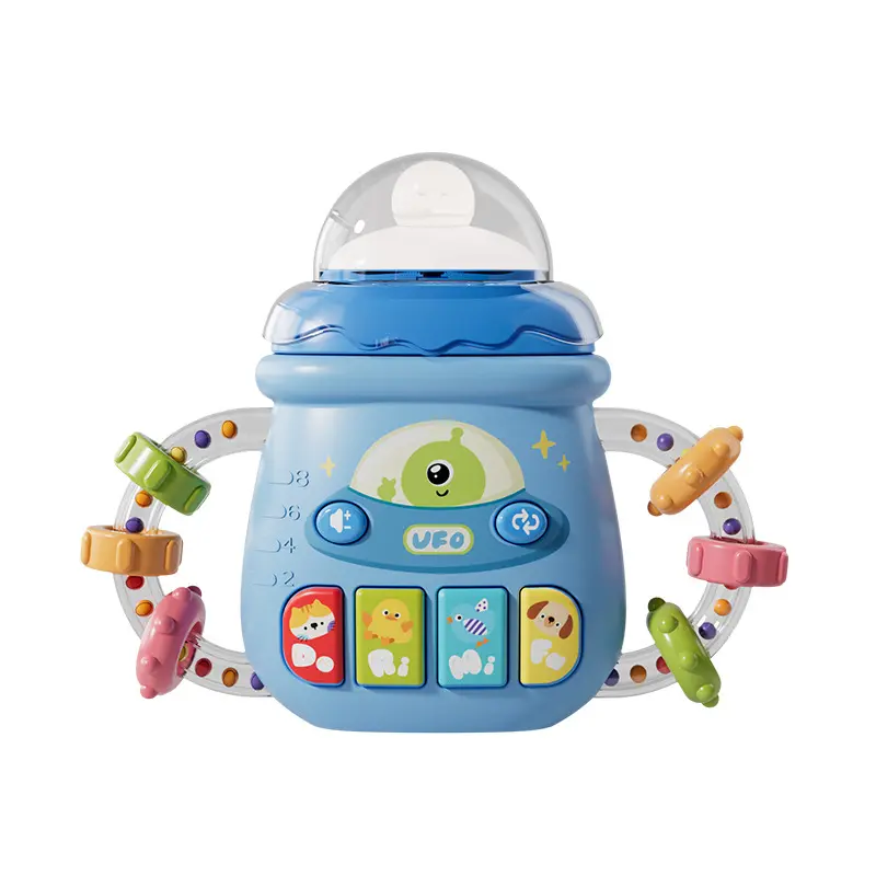 Baby Bottle Musical Learning Play Toy, Infant Teething Light-Up Music & Rattle Toy, Toddler Sound Machine, Ideal Gift