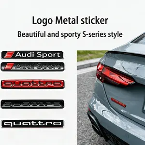 Metallic Quattro Grille Car Emblem Sticker, Sporty Design, Fits Audi A3/a4/a5/a6/q3/s3/s4/s5/s6, Enhances Vehicle Appearance
