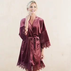 Burgundy Velvet Robe