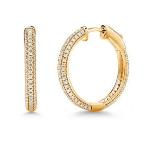 White Moissanite Huggie Hoop Earrings For Women | 925 Sterling Silver | Round Hoop Earrings | 1.20 Ct | 1 Inch | Fine Jewelry Gift for Her Mom Women Wife