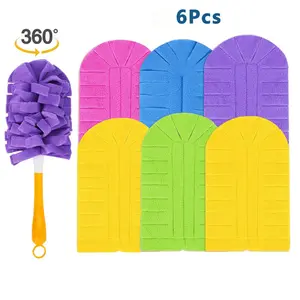 360° Compatible With Swiffer Wool Dusters Refills Reusable Heavy Duty Durable For Handheld Dusters 6-Piece Set Mixed Colors Washable Cleaning Gloves