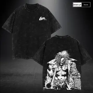 Lobo’s Back Vintage Washed Oversized Tee – Retro Comic Graphic T-Shirt, Heavyweight Cotton Streetwear Top, Classic Washed Look for Comic Fans and Collectors, Perfect Gift for Movie & Art Lovers