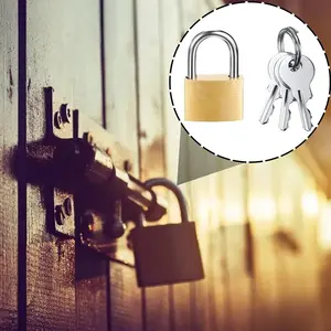 High Security Mini Brass Padlock Set, Heavy Duty Rust-Proof Waterproof Luggage Locks, Gym Storage Cabinet Locks, Keyed Travel Suitcase Locks