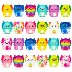 24 Pack Axolotl Slow Squishy Toys Soft Stress Relief Fidgets Toys Sensory Anxiety Relief Item for Kids Adults Quiet Fidgets for Classroom, Calming Toys for ADHD