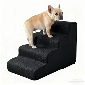 Pet Cat Dog Stair Ramp, Sponge Filled Elasticity, Breathable Mesh Fabric, Washable, Suitable for Living Room Sofa and Bedroom Bedside