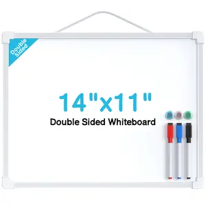 MaxGear Small Dry Erase Board, 14"x11" Double Sided Hanging Whiteboard for Wall, Mini White Board with 3 Dry Erase Markers and 3 magnets, Portable Whiteboard for Planning Learning Writing Drawing Memo
