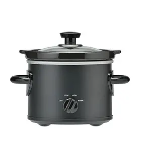 Compact 2-Quart Slow Cooker – Matte Black with Removable Stoneware