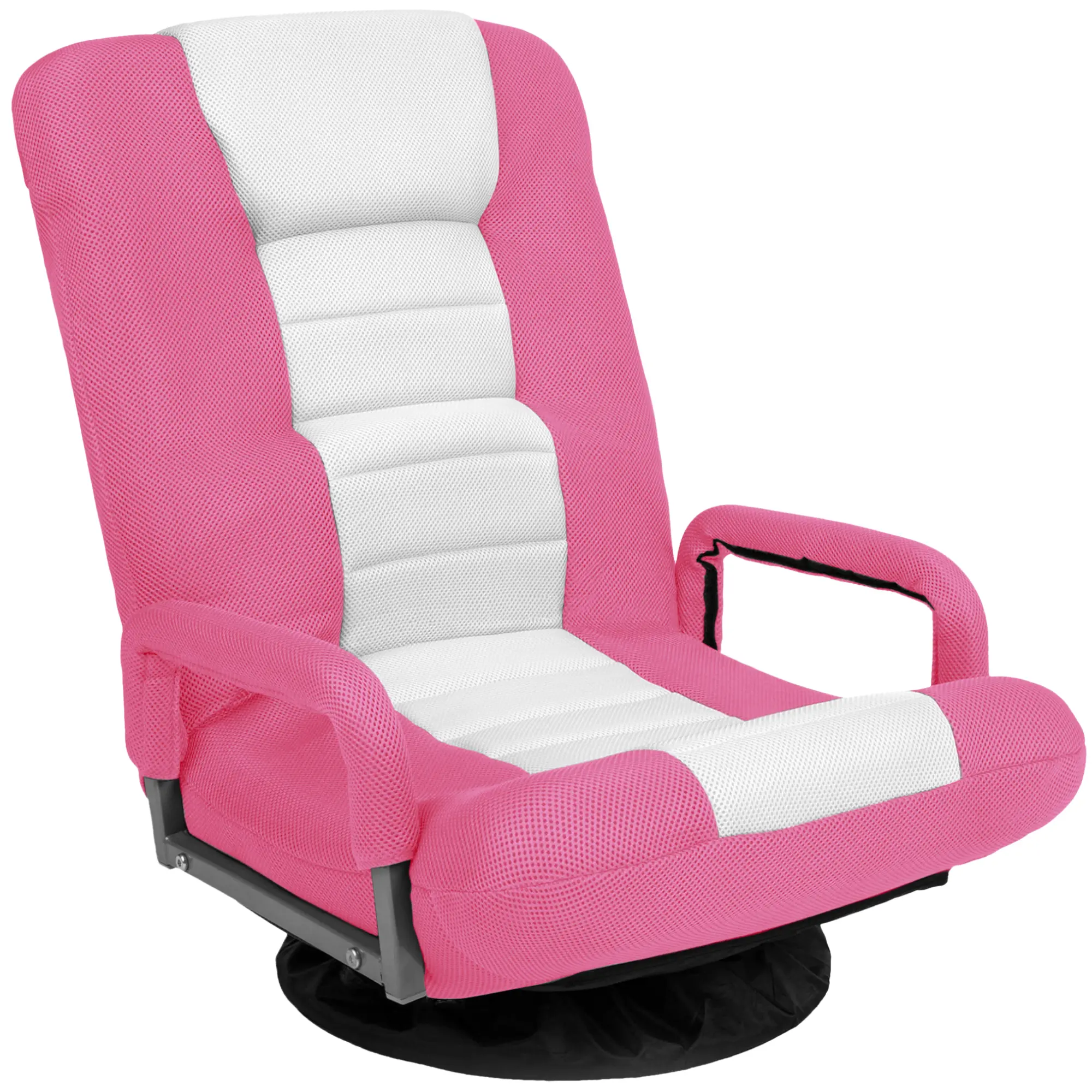 Best Choice Products 360-Degree Swivel Gaming Floor Chair w/ Armrest Handles, Foldable Adjustable Back