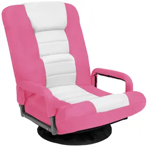 Best Choice Products 360-Degree Swivel Gaming Floor Chair w/ Armrest Handles, Foldable Adjustable Back