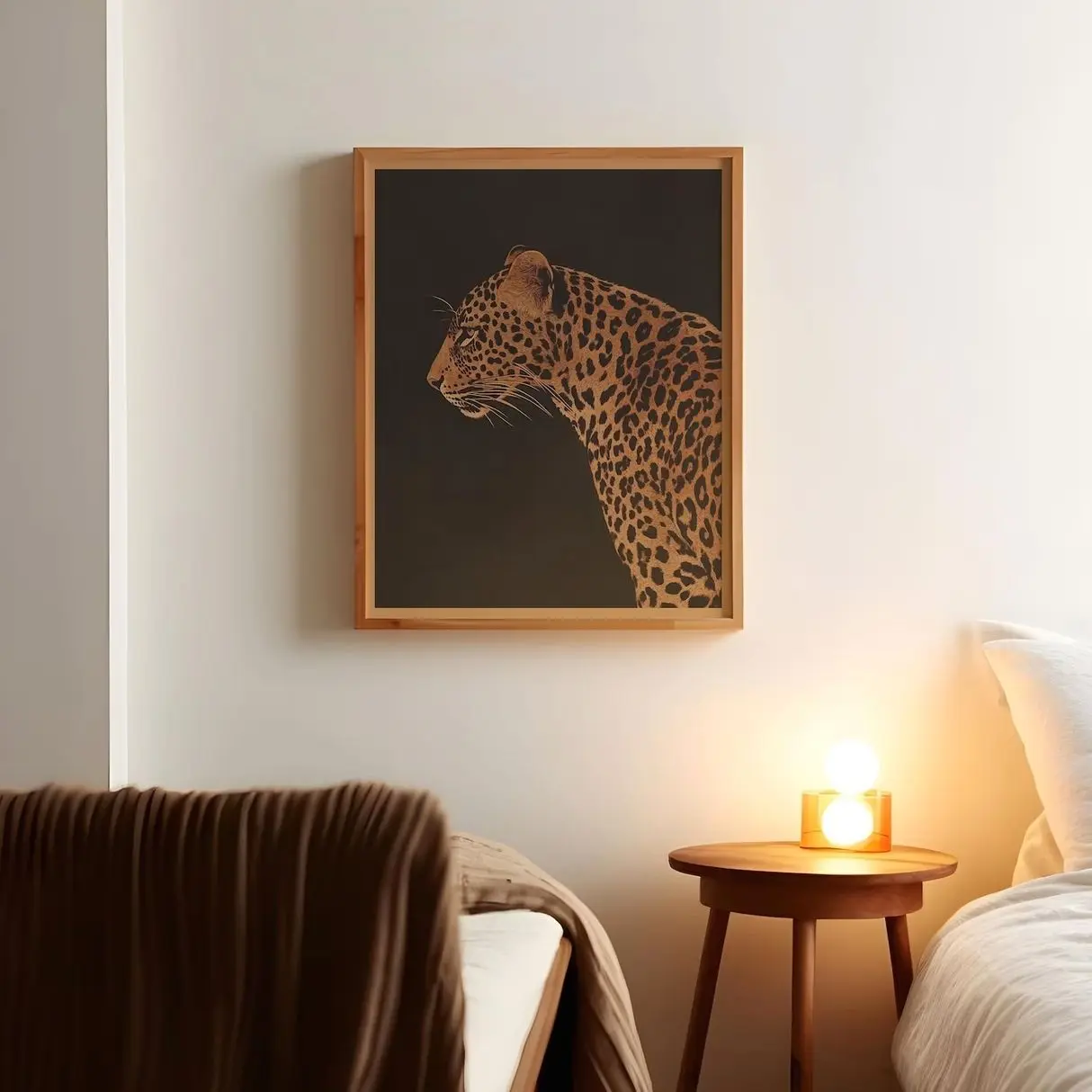 Vintage Leopard Wall Art Safari Animal Poster African Wildlife Decor Print E