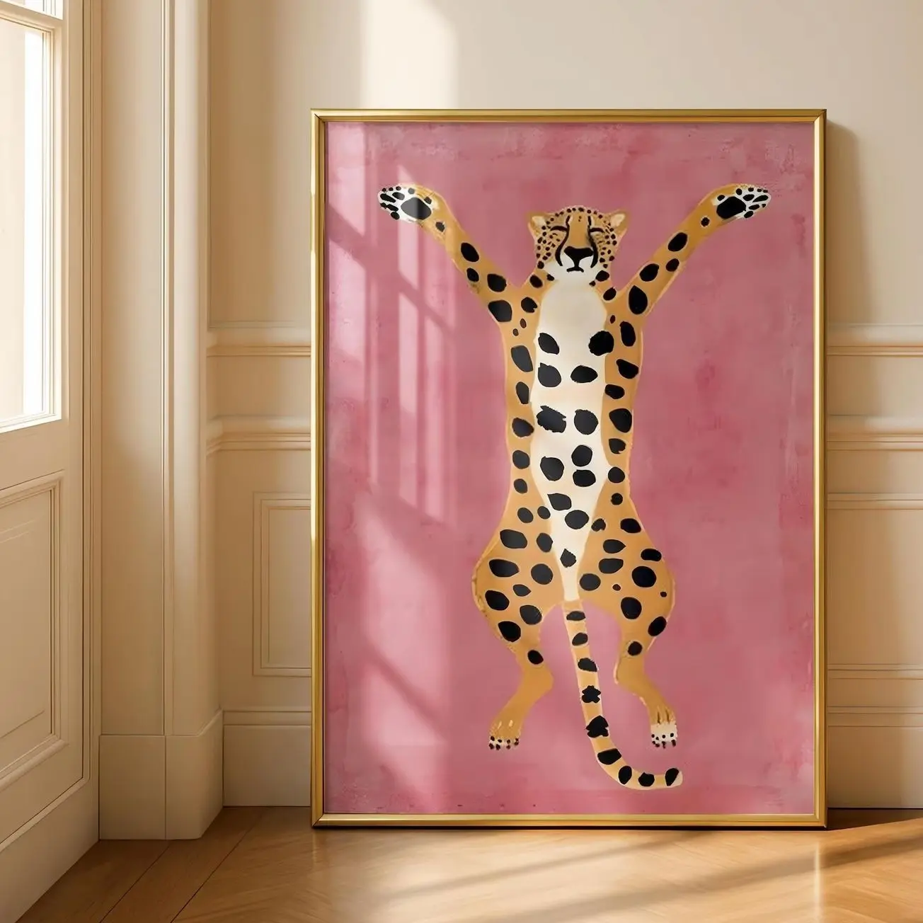 Blurred Pink Leopard Kitchen Wall Art Funky Eclectic Maximalist Decor Print J