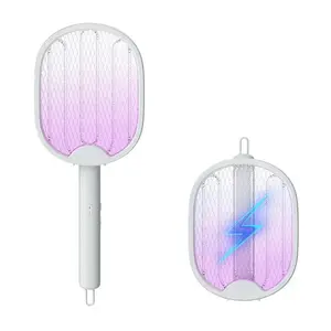 Electric Fly Swatter Racket - Foldable Electric Mosquito Killer Fly Swatter Trap USB Rechargeable Mosquito Racket Insect Killer with UV Light Bug Zapper 3000V