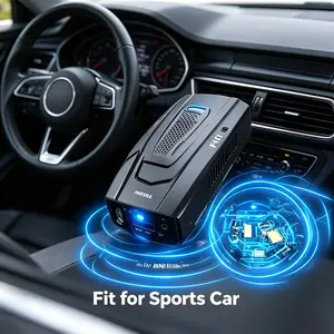 V7 16 Band Automotive Radar Detector, 360 Degree Laser Scanning & Audio Alert System, Matte Black Stylish Design, Tool-Free Installation with Suction Mount, 12V Powered Safety Device for Cars, Vans, Trucks and SUVs