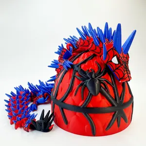 15.75in 3D Printed Dragon [Spider Theme] Art Figurine Artistic Decorative Statues Home Decor Sculptures Multicolor Ornaments