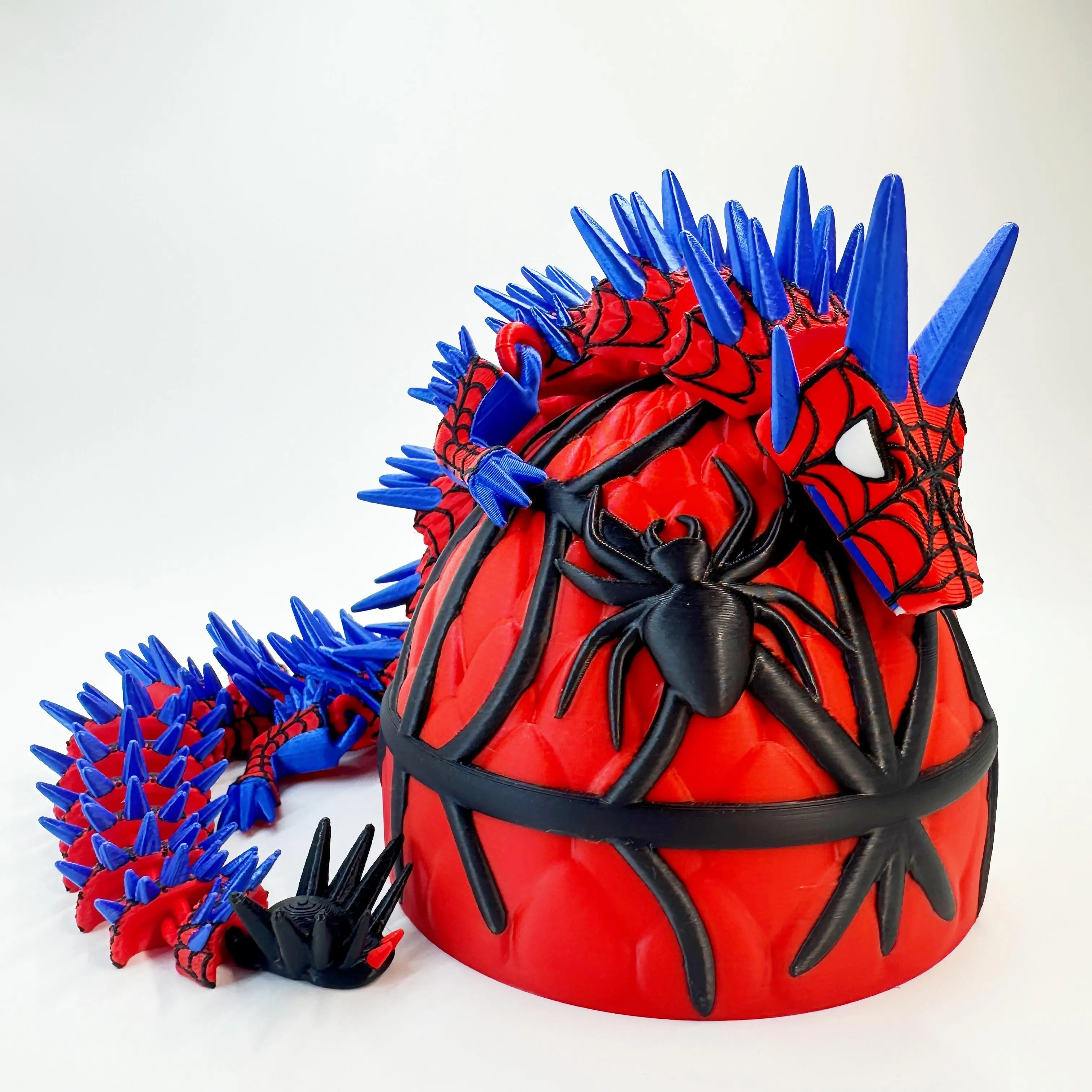 15.75in 3D Printed Dragon [Spider Theme] Art Figurine Artistic Decorative Statues Home Decor Sculptures Multicolor Ornaments