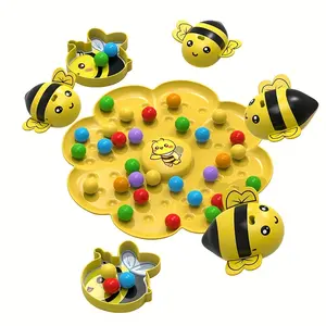 Bee Bean-Picking Magnetic Toy – Toddler Early Education Game! 2-4 Players, Parent-Child Interaction, Magnetic Fishing Tabletop Fun, Boosts Fine Motor Skills, String for Kids Adults