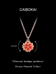 Rose Gold Four-Leaf Clover Necklace, Luxury Style, Colorfast, Perfect Gift Choice, Multiple Styles Available, High-Quality Jewelry