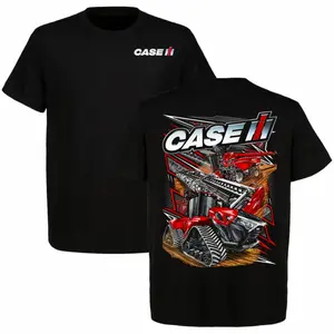 Case IH tractor pattern T-shirt, super cotton short-sleeve farm workwear, unisex