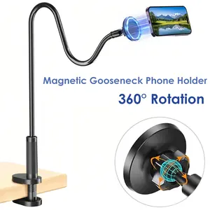 Magnetic Long Arm Flexible Phone Stand for iPhone, iPad, and Samsung Devices - Perfect for Bed and Desktop - Cellphone Accessories