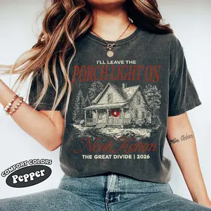 I Leave The Porchlight On Noah Unisex Comfort Colors T-Shirt, Music Tour Shirt, The Great Divide 2026 Tee, Noah Fan Merch