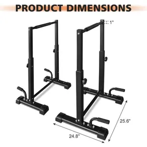Dip Bar Station Set, 6 Level Adjustable Pull Up Bars, 1200lbs Heave Duty Parallettes Bars, Dip Station for Full Body Workout Fitness