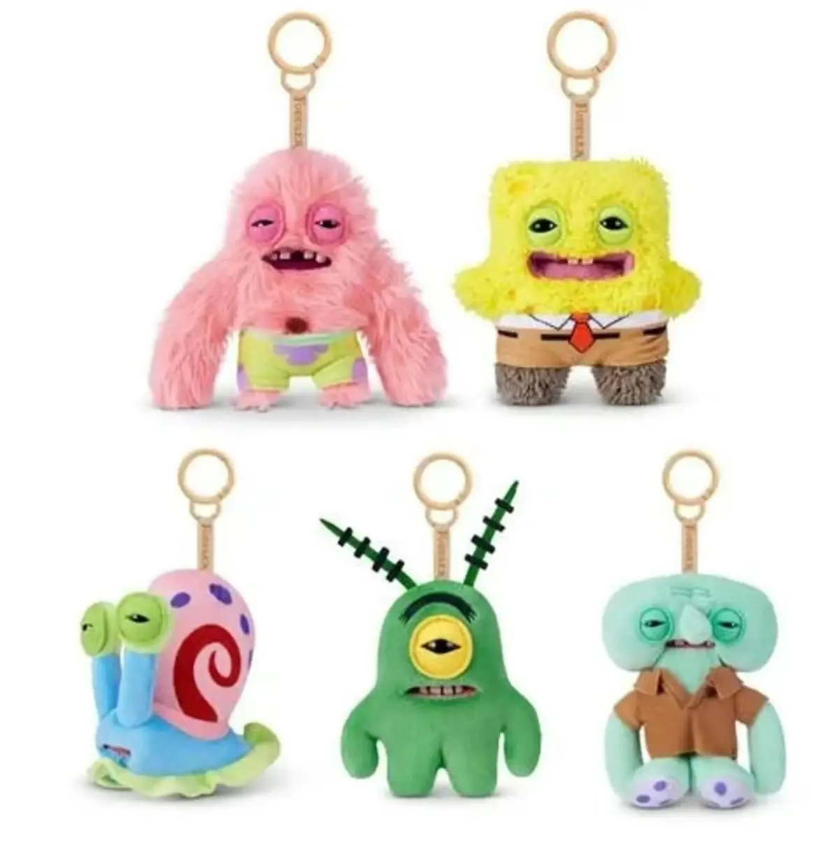 ZURU Fugglers Spongebob 5'' Plush Keychain (Full Set of 5)