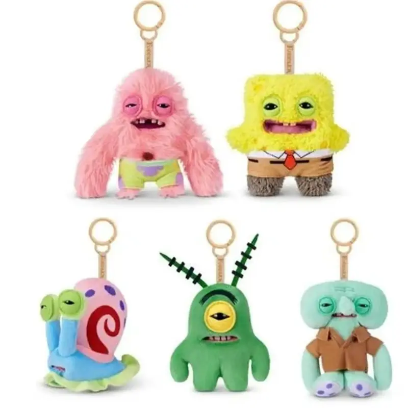 ZURU Fugglers Spongebob 5'' Plush Keychain (Full Set of 5)