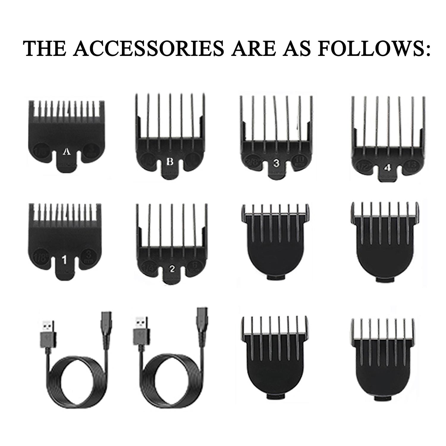 Men’s professional hair clipper, professional-grade cordless hair clipper and trimmer set, barber kit. Rechargeable beard trimmer and electric shaver for a comfortable experience