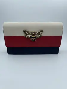 Pre-owned GUCCI LEATHER Shoulder Bags BEE RED CUTE WALLET ON CHAIN