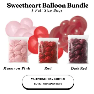 Sweetheart Balloon Bundle - Macaron Pink, Red,  Deep Red