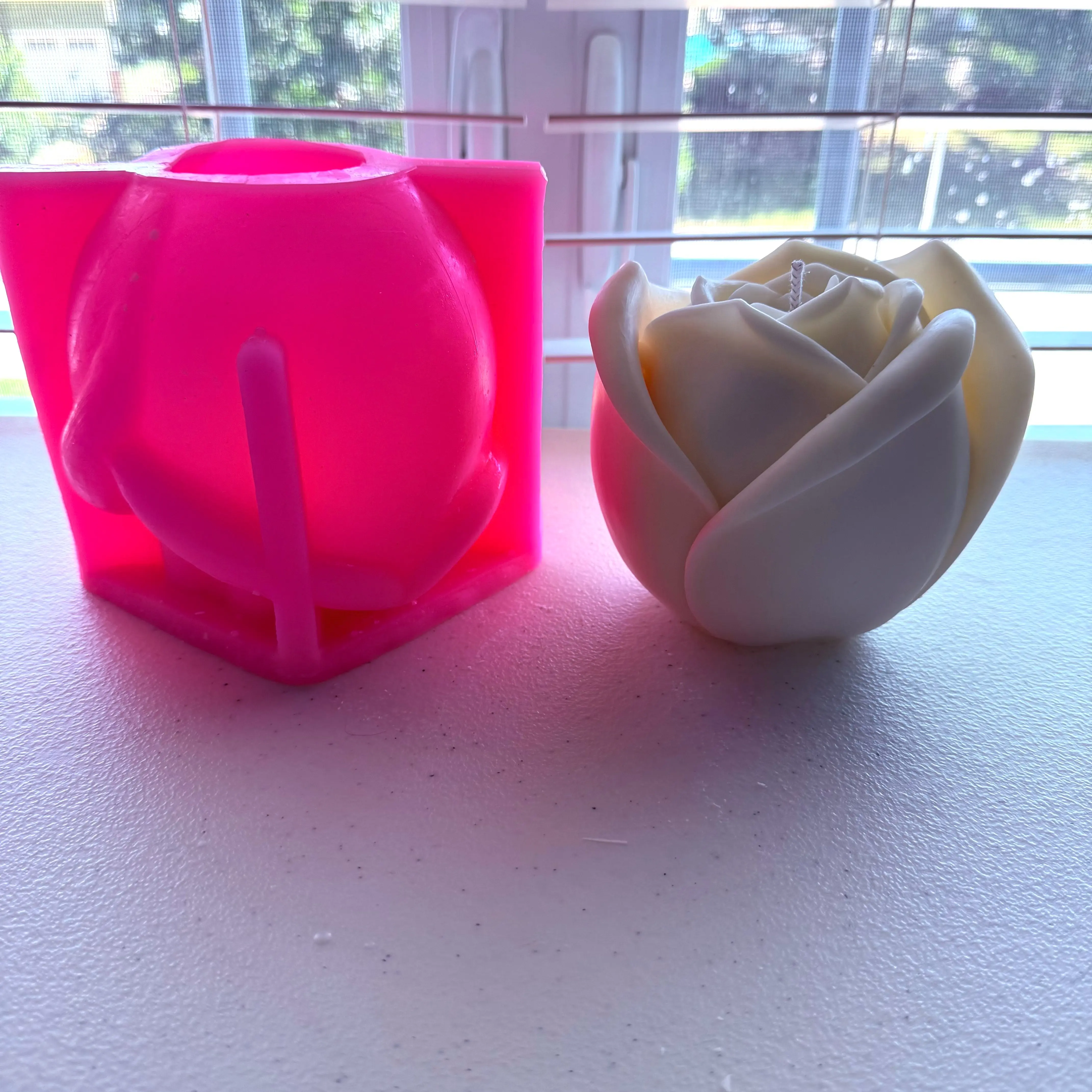 3D Big Rose Silicone Mold for candle making