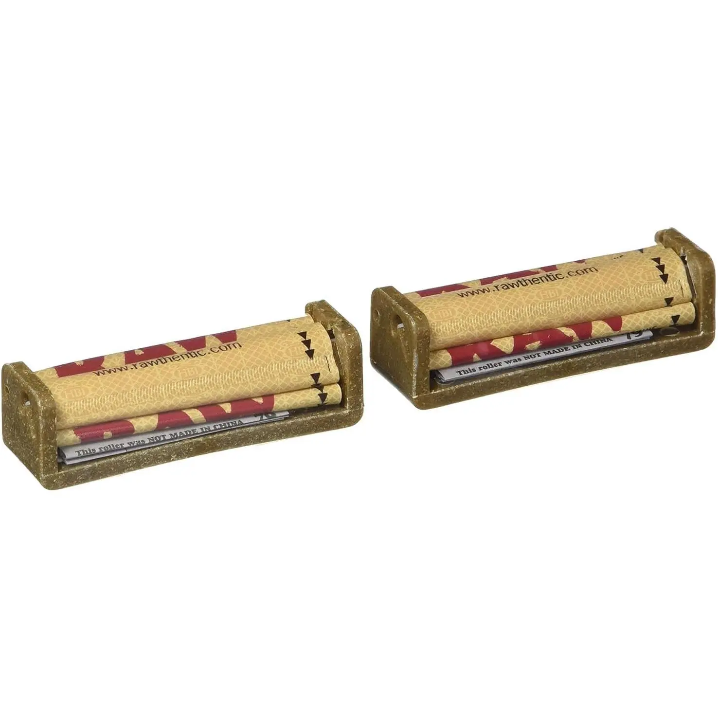 Raw Natural Rolling Papers Hemp Plastic Cigarette Rolling Machine, 79mm 1 1/4 Inch Size (2 Pack)