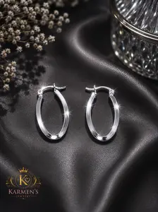 Oval earring, 925 silver
