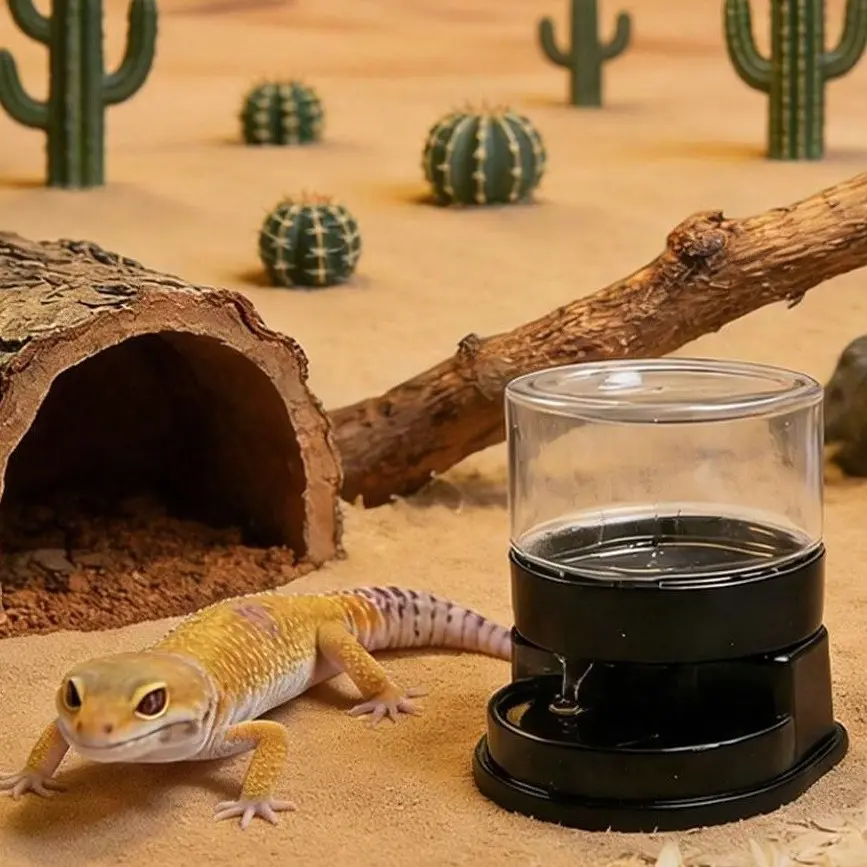 1pc Mini Auto Water Refill Device Reptiles Feeder Drinker, Automatic Waterer for Reptiles, Low-Maintenance Terrarium Water Dispenser for Geckos, Lizards & Small Reptiles