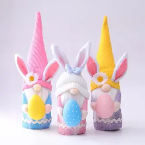 Easter Decorations - 3 Pcs Colorful Easter Figures with Bunny Faces and Decorative Designs, Ideal for Springtime Celebrations, High-Quality Craftsmanship, Unique Easter Design, Versatile Decor Piece - Gift