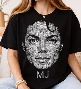 [Sale Up To 50%] Retro Michael Jackson King of Pop Tee, Halftone Design Shirt, Classic Pop Icon Shirt, , MJ Music T-Shirt for Fans, Gift for Him, Gift for Her