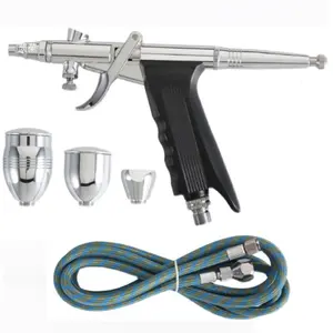Professional Airbrush Kit with 0.3/0.5/0.8mm Nozzles Multi-Size Paint Cups 2cc5cc13cc for Nail Art Cake Decor Tattoo Industrial Model Painting Portable Anti-Clog Spray Gun Metal Coating Machine Makeup SFX Smart Pressure Control Auto Repair Home DIY Tools