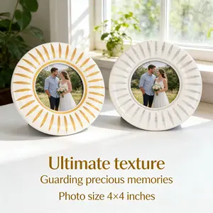 Chic Ceramic Round Photo Frame Durable poster Material Perfect for Little Princess Moments 4x6 Size Dual Color Options Ideal Gift