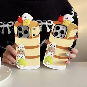Cute Cartoon Cat Soft Silicone Phone Case Accessories For iPhone 17 16 15 14 13 Pro Max Fun Drop-Proof Shockproof Protective Cover