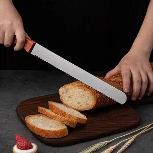 1 Count Stainless Steel Bread Cutter, Non-Slip Coarse Teeth Slicer for Toast Cake Baking Tools, Durable Kitchen Accessory, Kitchenware Made in China