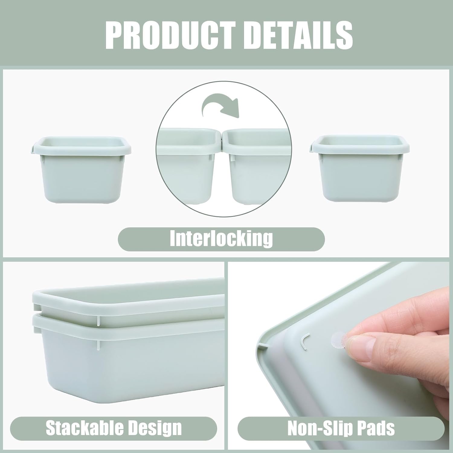 Multipurpose Household Plastic Storage Trays 16 Pieces Three Size Combination Drawer Divider Box Space Saving Neat Organizer For Beauty Salon Makeup Kitchen Utensils Study Room Stationery Bathroom Sundries
