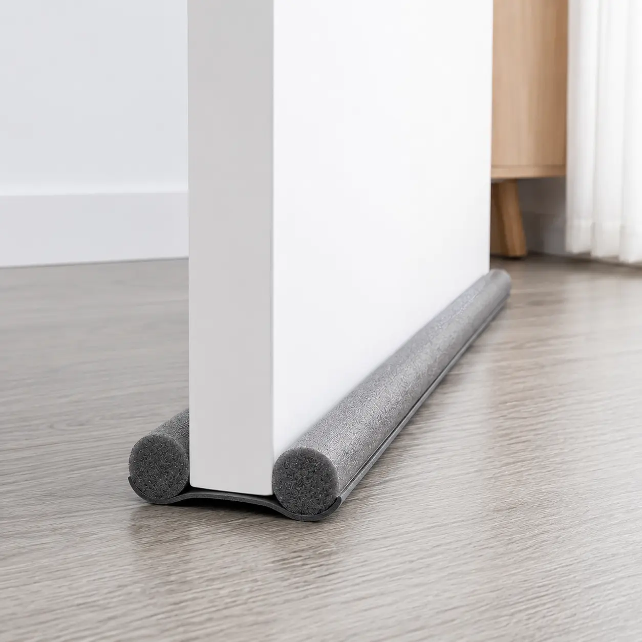 Door Bottom Seal Strip, Draft & Noise Stopper, Dust and Insect Barrier, Self-Adhesive Door Sweep for 30-36" Doors, Easy Installation, Durable Polyester