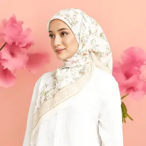 New arrival Floral Painting Large size 110cm Square Hijab Scarf