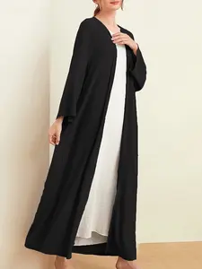 Women's Loose Long Coat, Comfortable Outerwear for Daily Wear & Commuting, Stylish Blue & Textured Design, Perfect Fit over Knee, Womenswear